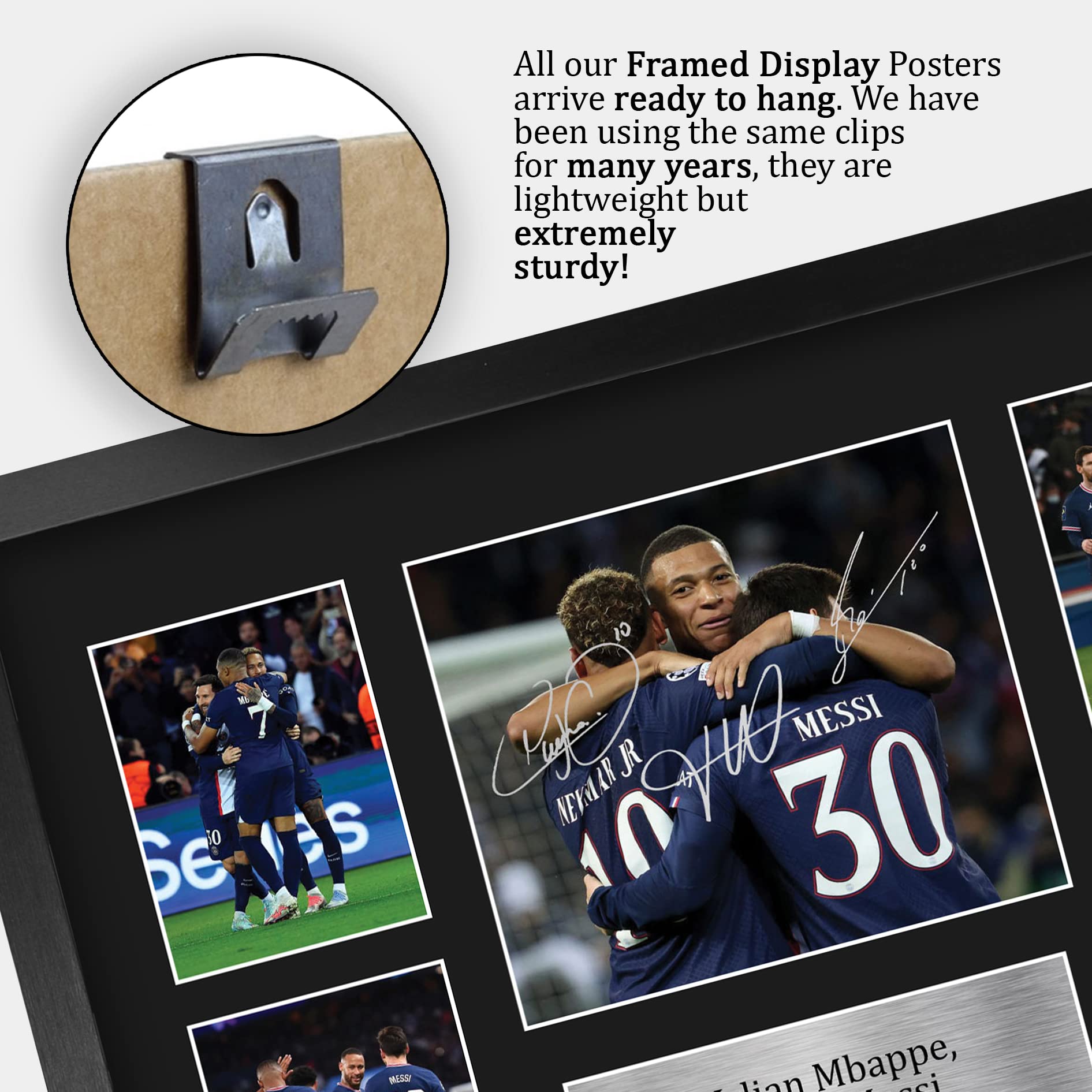 HWC Trading – Photo Encadrée A4 Ronaldinho, Autographe Imprimé, Cadeau Idéal Pour Fans De Football
