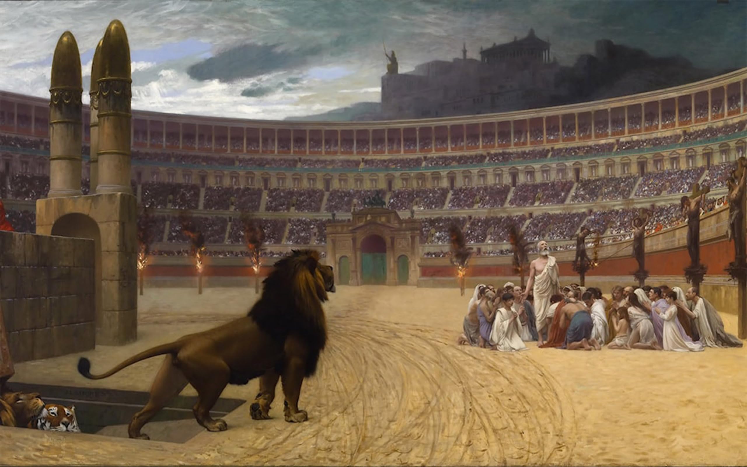 SERENDIPITP Vintage Picture Print on Canvas Wall Art Poster the Christian Martyrs' Last Prayer by Famous Artist Artwork Print Poster for Wall Decor 60x90cm