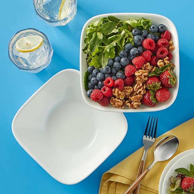 Corelle 方形白色碗 容量1夸脱 2个