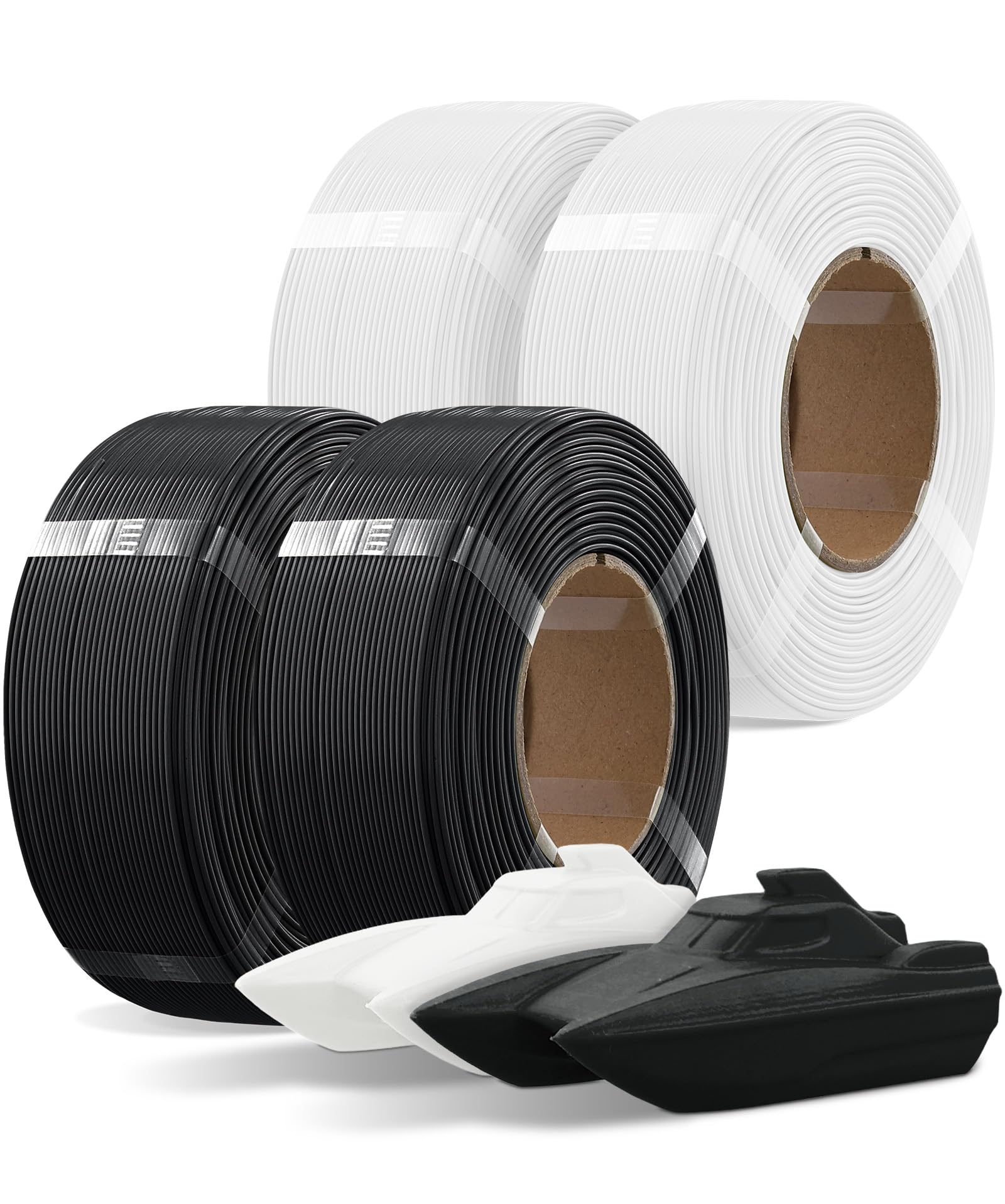 OVERTURE Refill PETG Filament 1.75mm 4KG Imprimante 3D(Noir*2+Blanc*2)