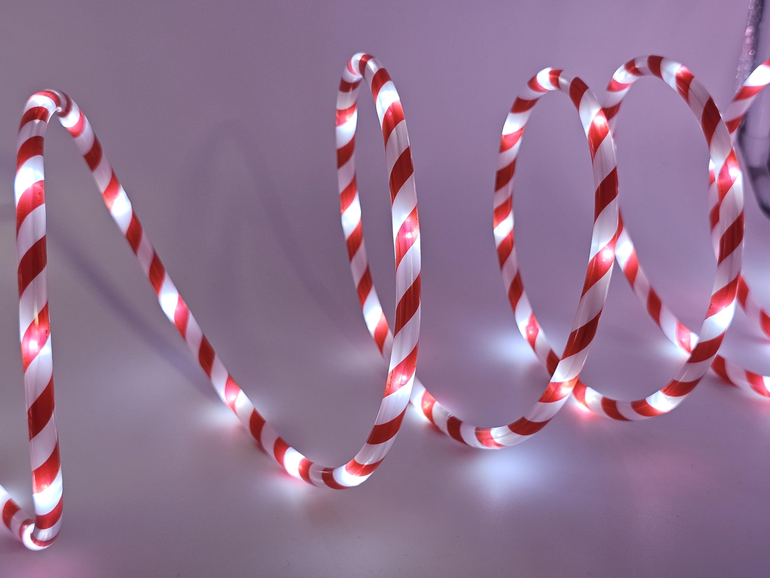 Bambelaa! LED Lichterschlauch Zuckerstange Lichterkette außen Lichtschlauch Leuchtschlauch Weihnachten ca 6m rot weiß Beleuchtung