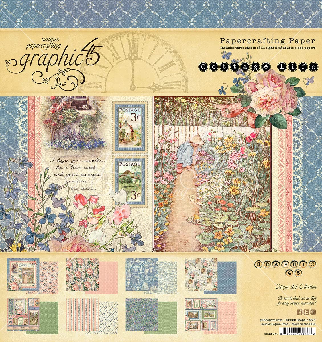 GRAPHIC 45Cottage Life COLL 12X12 Pack