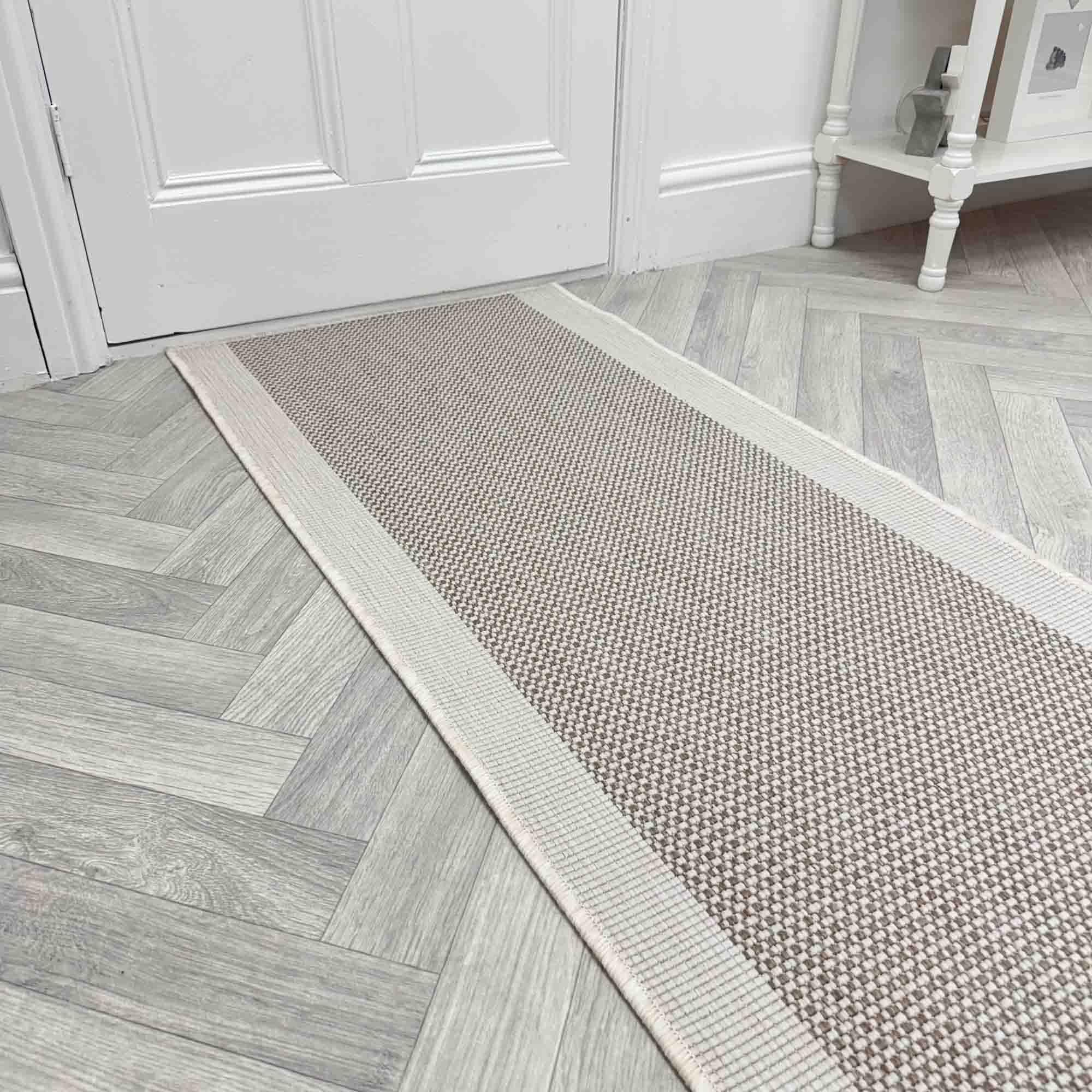 runrug Indoor/Outdoor Hallway Runner Rug - Waterproof Reversible Carpet for Hall, Patios & Garden - Stain-Resistant, Durable & Pet-Friendly - 360cm x 60cm - 5mm Thick - Vichy, Beige โ image 1