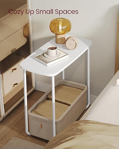 Miniatura 4 de VASAGLE LILEA Collection ULET230W10 - Mesa auxiliar con cesta de tela, mesita de noche moderna, mesita de noche rectangular, para sala de estar,