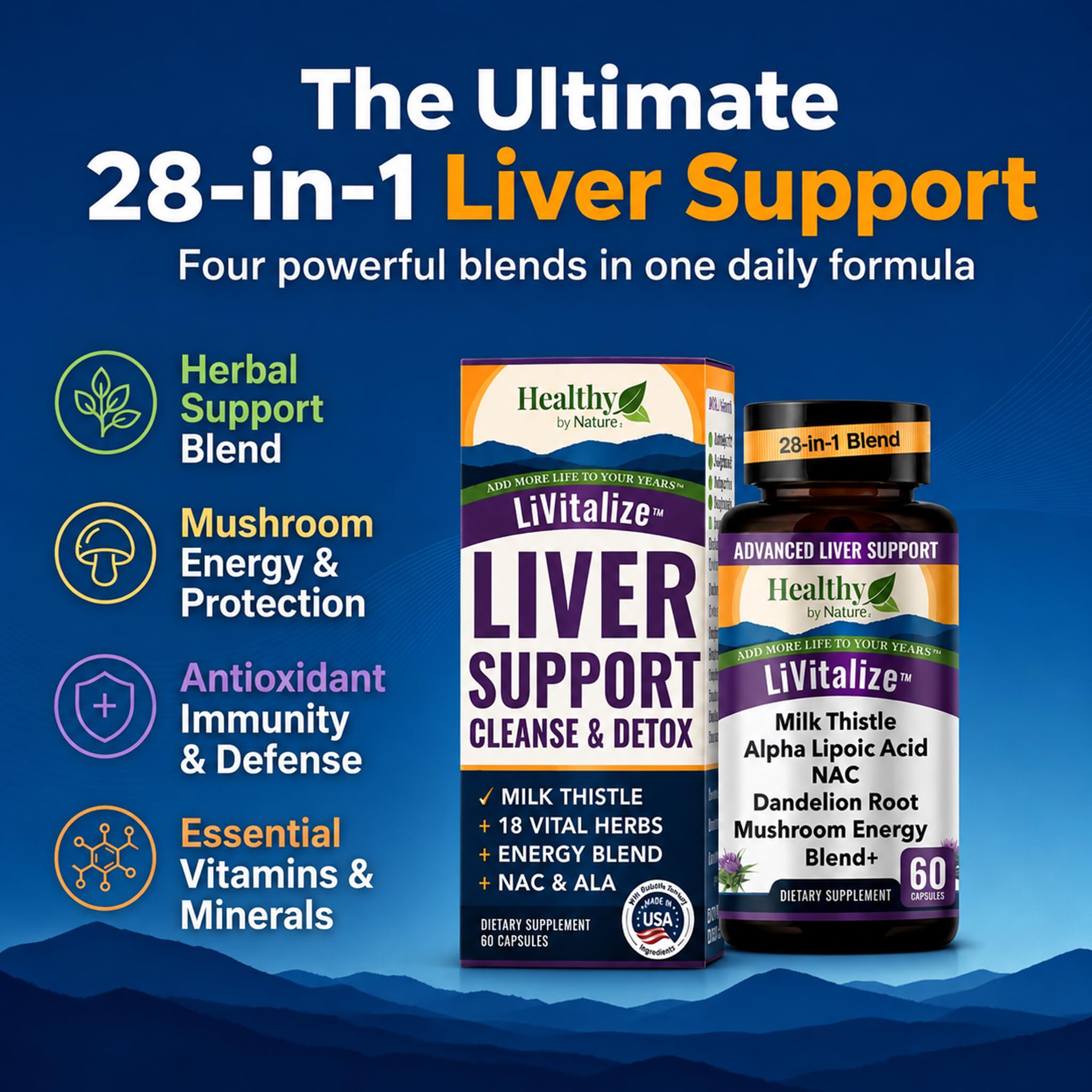 Liver Cleanse Detox & Repair, 28-in-1 Milk Thistle Liver Support Supplement — Amazon image 2
