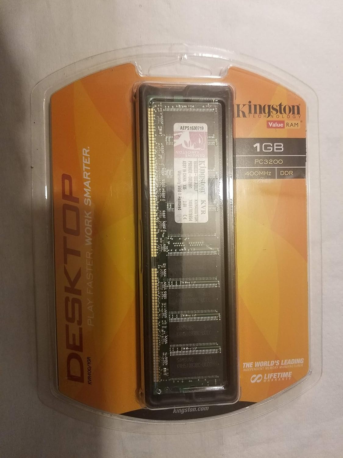Kingston Technologies 1GB DDR SDRAM Desktop Memory (KVR400/1GR)