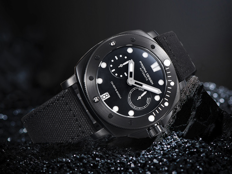 Pagani Design 1767 - Orologio automatico quadrato da uomo, con