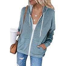 Jhsnjnr Women's Zip Up Hoodies Long Sleeve Drawstring Sweatshirts with Pockets Hooded Lightweight Jackets