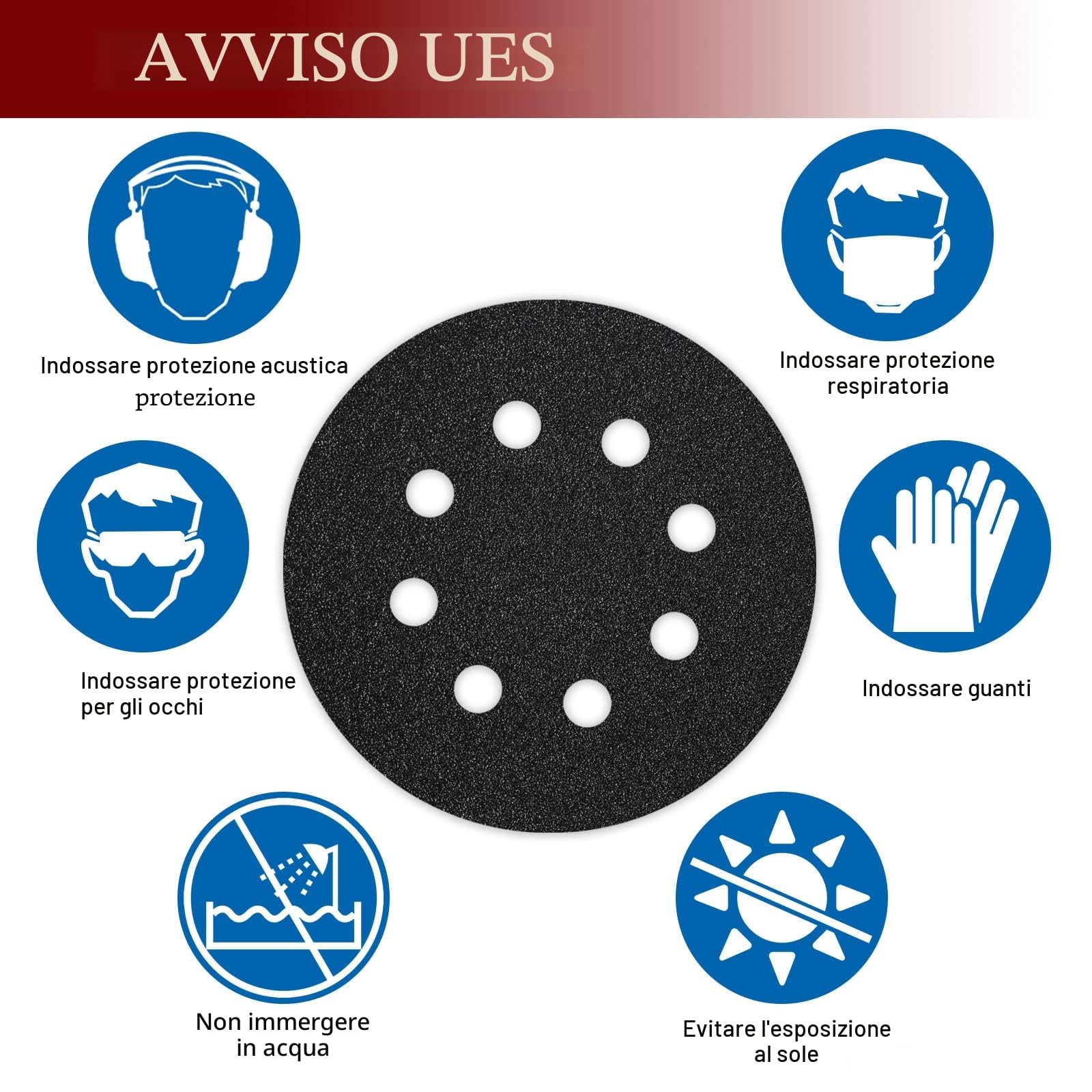 STEBRUAM 125mm Dischi Abrasivi, 80 pezzi Carta vetrata al carburo di silicio, 10 x 320/400/600/800/1000/1200/1500/2000 Graniglie 8 Fori Nero, per Levigatrici Orbitali