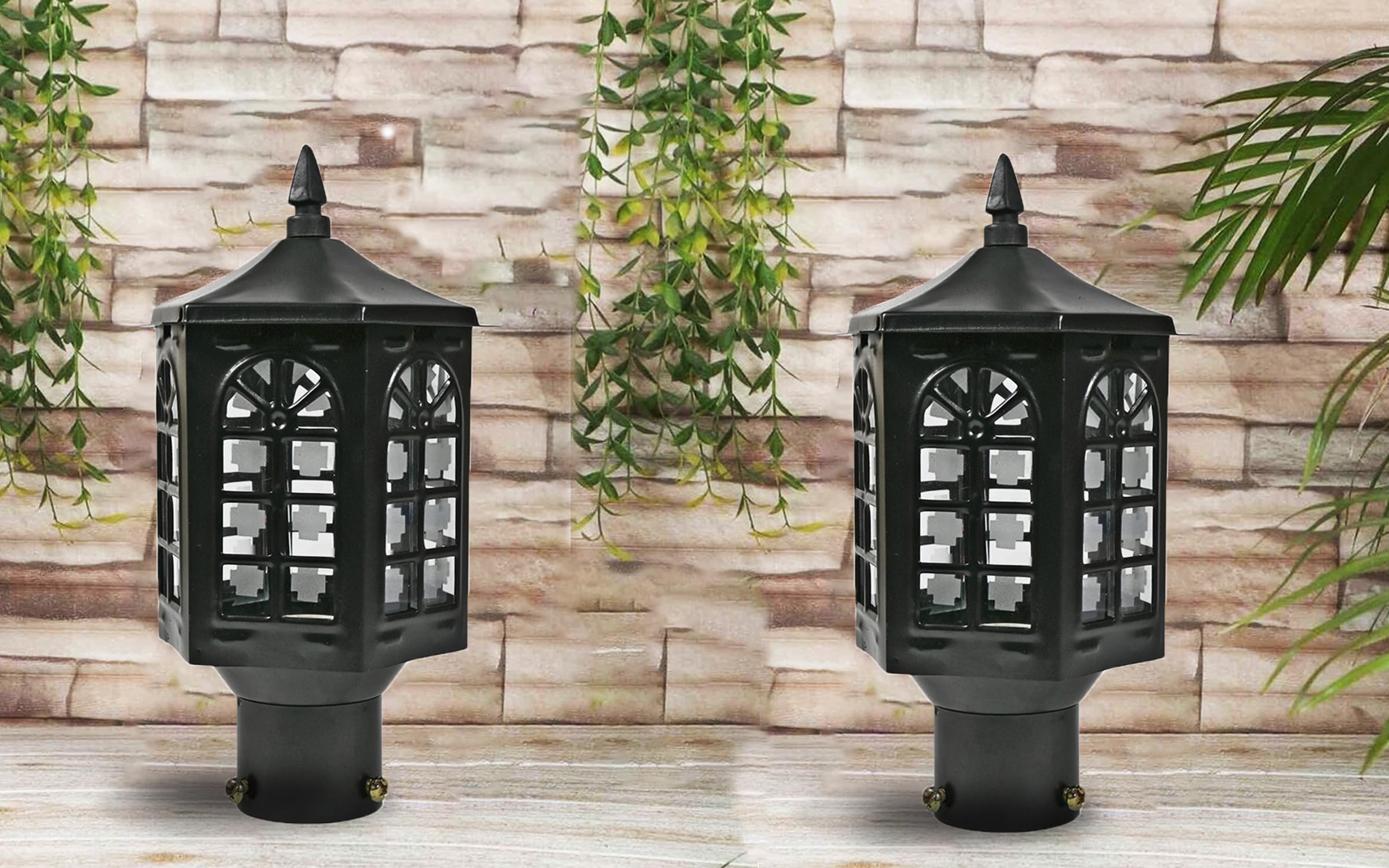 DarkVision Metal Waterproof Outdoor Gate Lightt Lamp for Enteryway Modern Exterior Light Fixture for Garden, Patio, Driveway, and Porch Weatherproof, Rust-Resistant Design (Without Bulb)-image-28