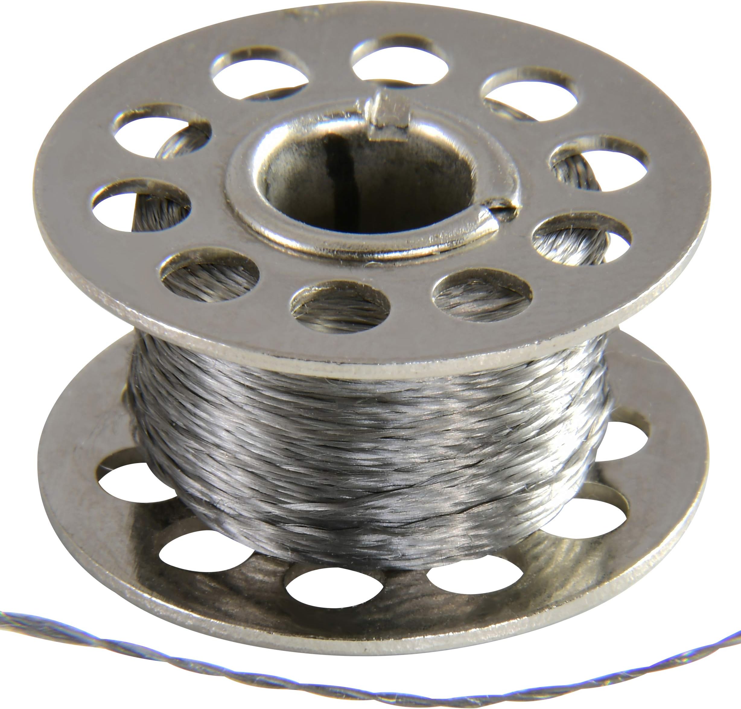 NTE Electronics Stainless Steel 316L Conductive Thread 2-ply 23M (75ft) Bobbin 16 ohms per Foot, WW-1