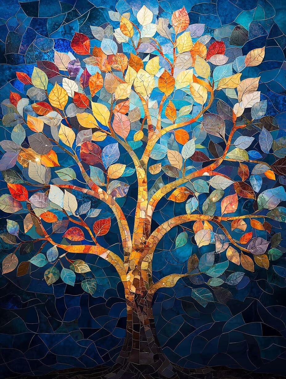 WEISHIWE Malen nach Zahlen Erwachsene Bunter Baum, 70x90cm x-67 | Handgemalt Ölgemälde Kit für Mädchen Jungen ab 7 8 9 Jahre, Rahmenlos, für die Wanddekoration zu Hause, DIY Acrylmalerei