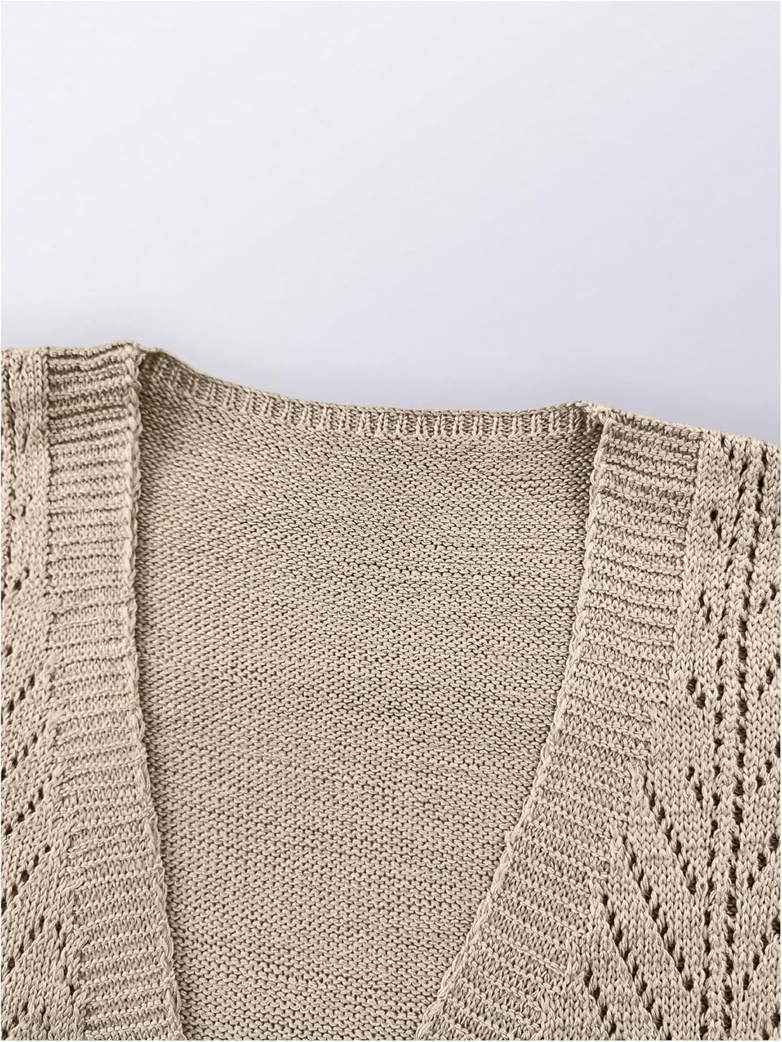 OYOANGLE Women's Short Sleeve Crochet Cardigan Sweater Lightweight Open Front Boho Kimono Outerwear - Image 5