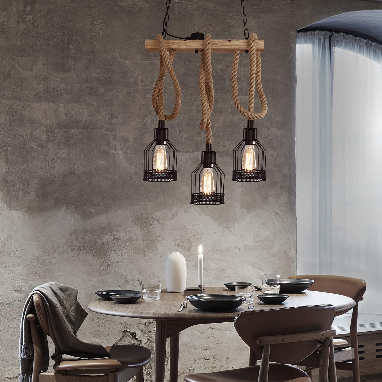 40% оƒƒ Dіѕсоunt Pendant Light fixtures,Dining Room Light fixtures Over Table,Black Pendant Lighting for Kitchen Island,Nautical chandelier3 E26 Bulb sockets