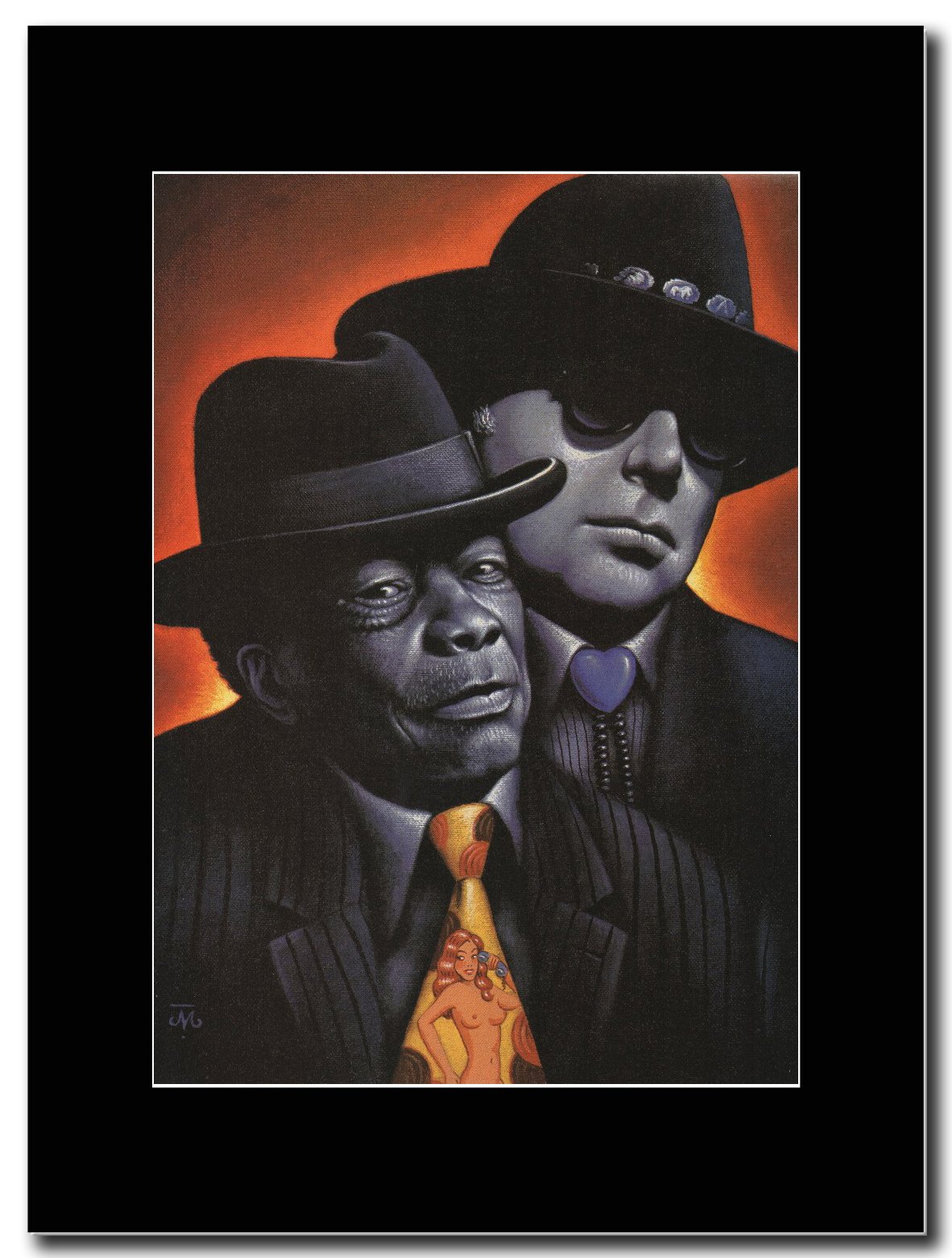 gasolinerainbows - Van Morrison - Van Morrison & John Lee Hooker - Matted Mounted Magazine Promotional Artwork on a Black Mount
