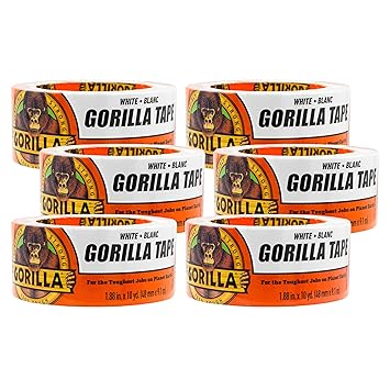 Gorilla 6010001 10yd White Duct Tape, 6-Pack