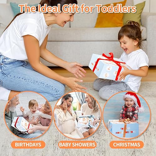 Miniatura 7 de Juguetes Montessori para niños de 1 a 3 años, juguetes para bebés de 12 a 18 meses, anillos apilables de madera para niños pequeños, cubo de