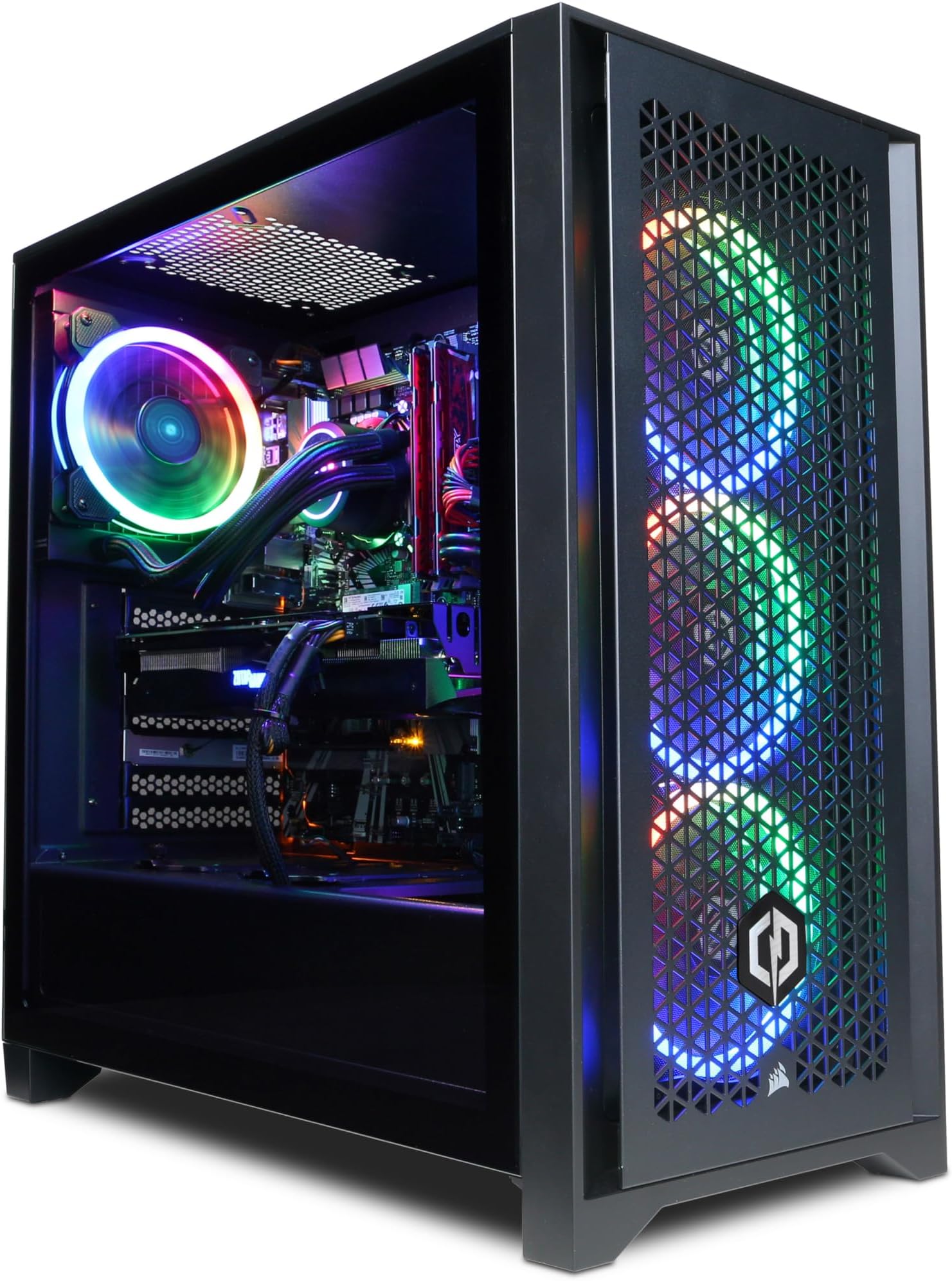 CyberPowerPC Luxe Gaming PC - AMD Ryzen 7 7800X3D, Nvidia RTX 4060 Ti 8GB, 32GB RAM, 1TB NVMe SSD, 650W 80+ PSU, Wi-Fi, Liquid Cooling, Windows 11, Ark RGB