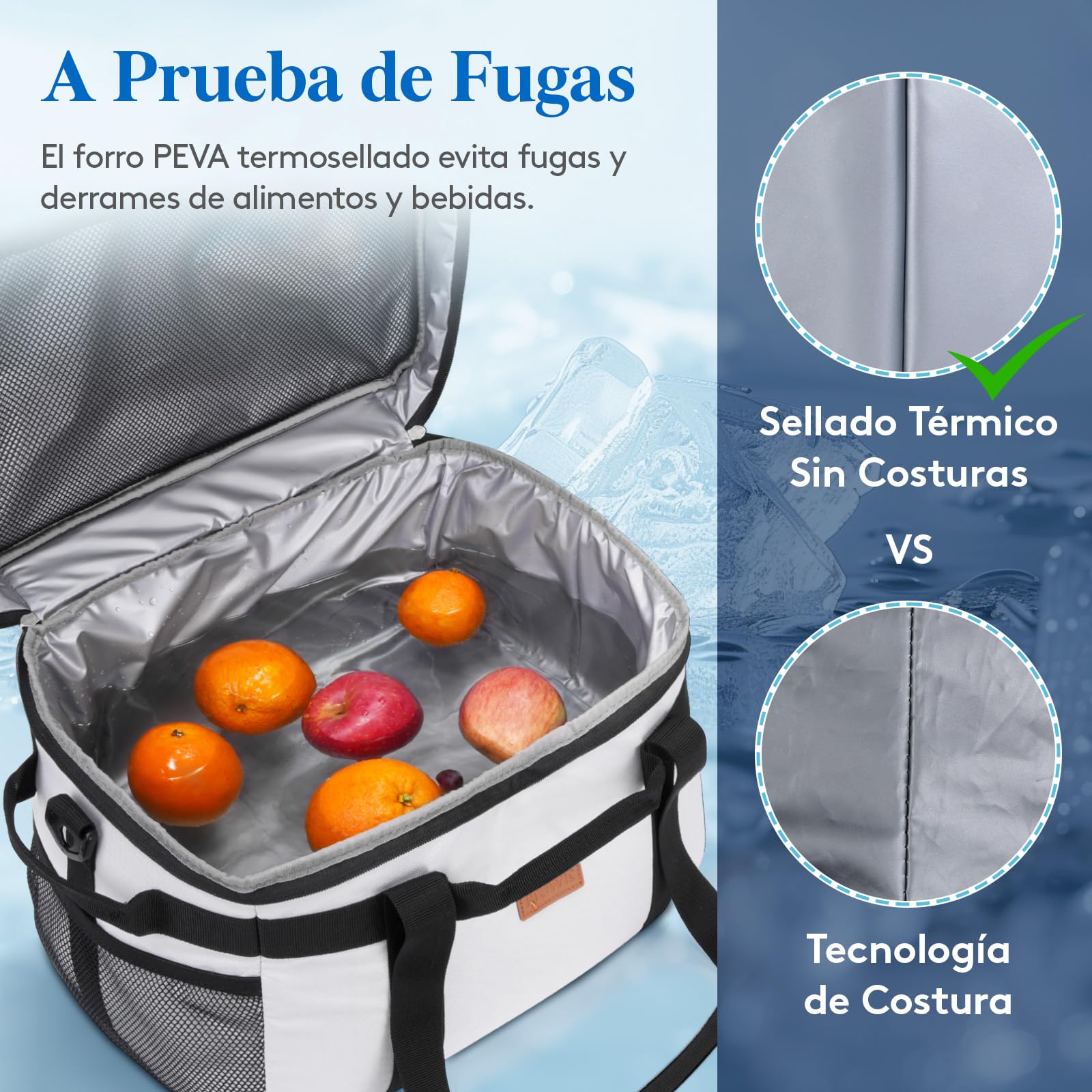Lifewit Nevera Portatil, Bolsa Termica Grande, Cooler Bag Plegable con múltiples asas, Bolsa Nevera Porta Alimentos para Hombre Mujer, Porta Alimentos para Picnic, Camping, Barbacoa, Gris Seda, 30L