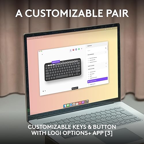 Miniatura 5 de Logitech Pebble 2 Combo para Mac, teclado y mouse inalámbricos, delgado, silencioso y portátil, personalizable, mouse y teclado Bluetooth, fácil de