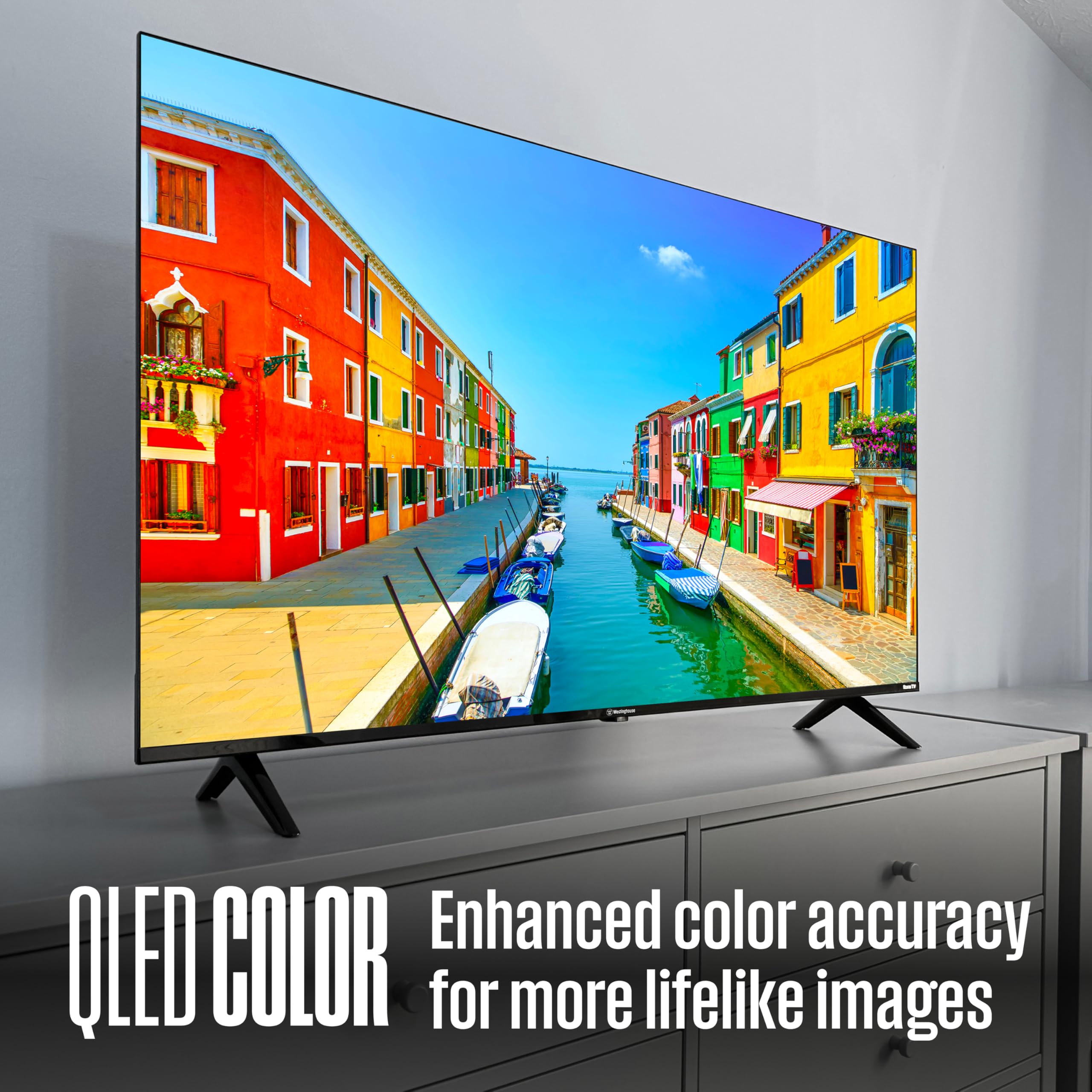 Westinghouse Roku TV - 40 Inch Smart TV, FHD QLED Television w/Dolby Digital+, Wi-Fi & Mobile App Connectivity, Flat Screen, Bluetooth, Compatible w/Apple AirPlay, Alexa, & Google Assistant