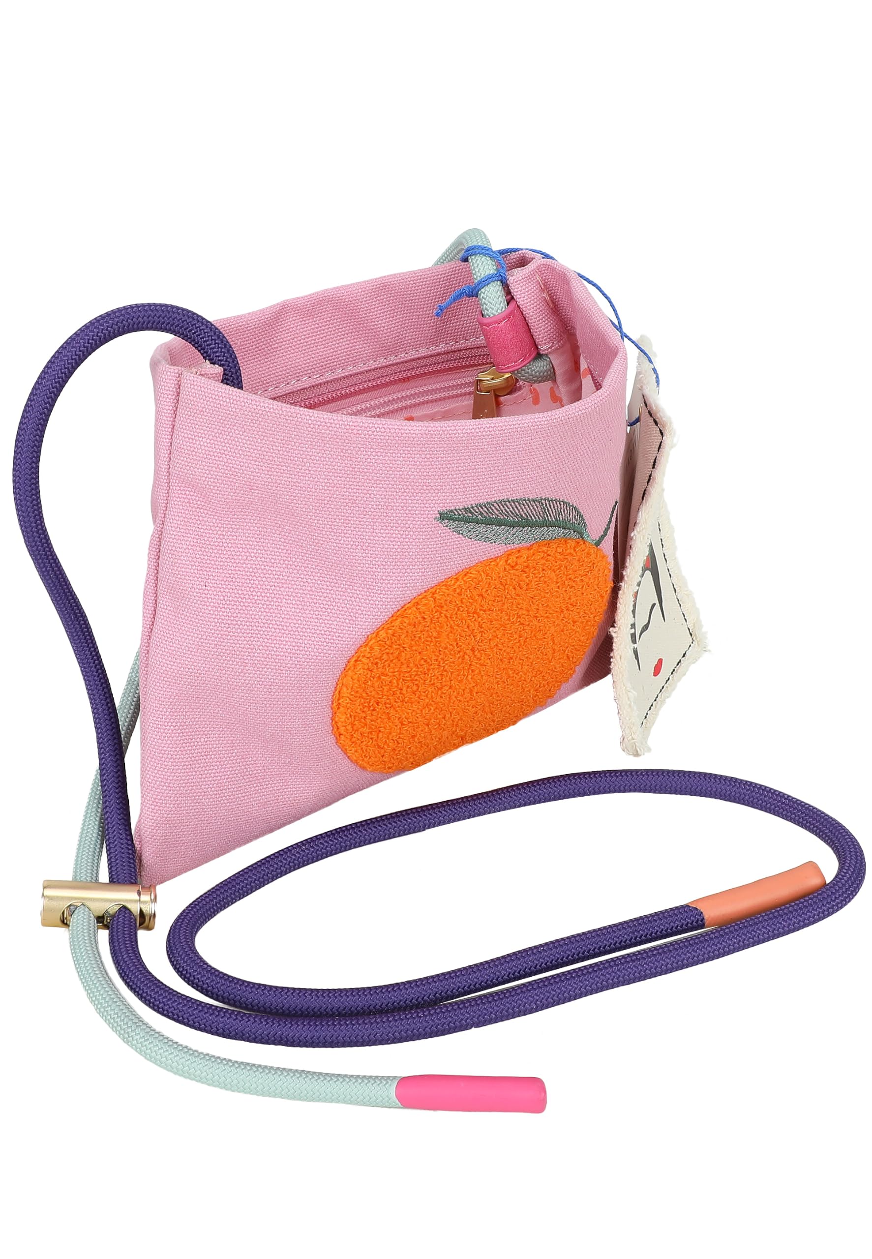Fritzi x Frida Kahlo ME Limited Crossbody Tasche Damen Umhängetasche Canvas Reißverschluss Innenfach Steckfach Schultergurt Freizeit 17,5 x 24 x 1 cm – Lila, Türkis, Hellblau, Rosa, Olivgrün