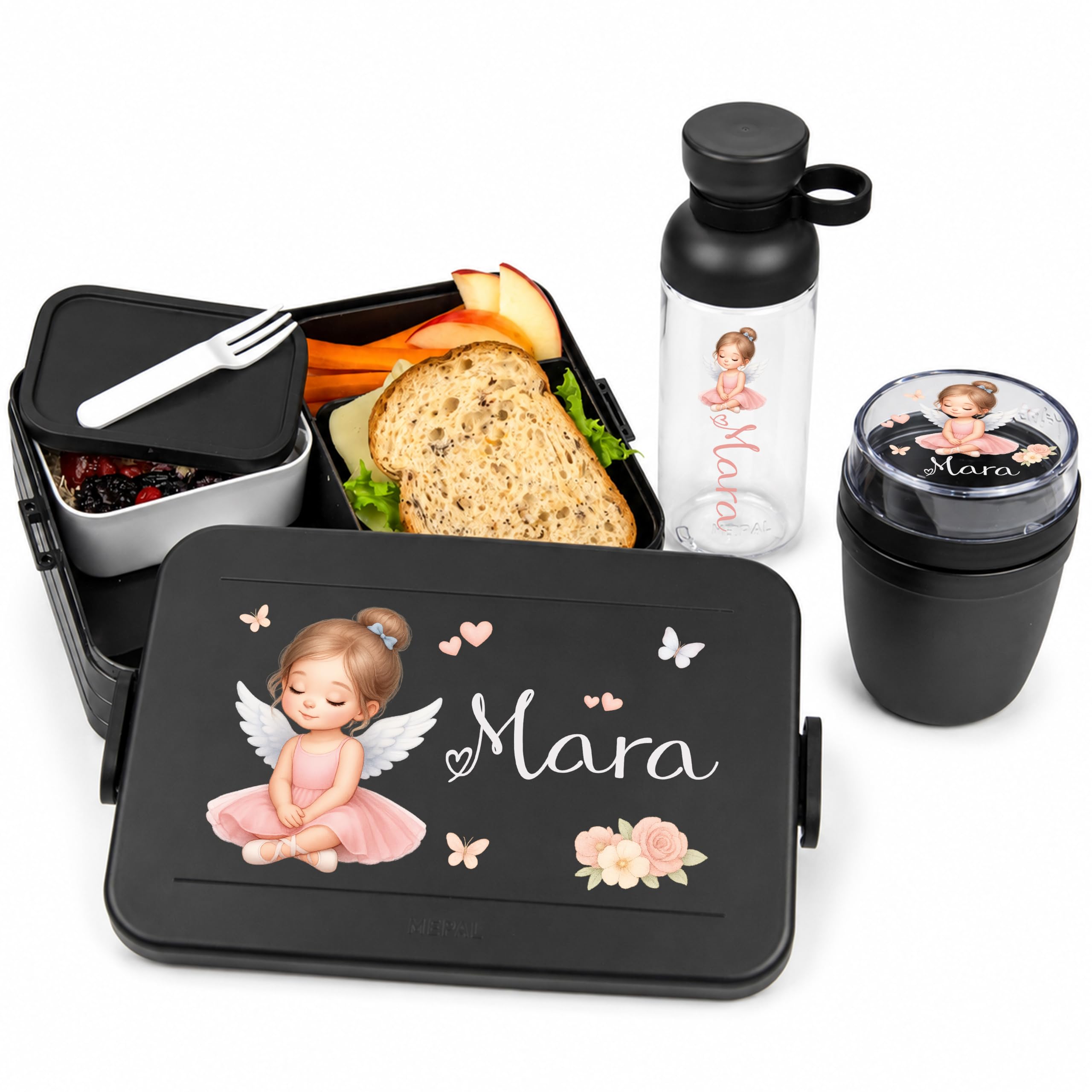 Mepal Personalisierte Brotdose Trinkflasche | Ballerina Tänzerin Mädchen
