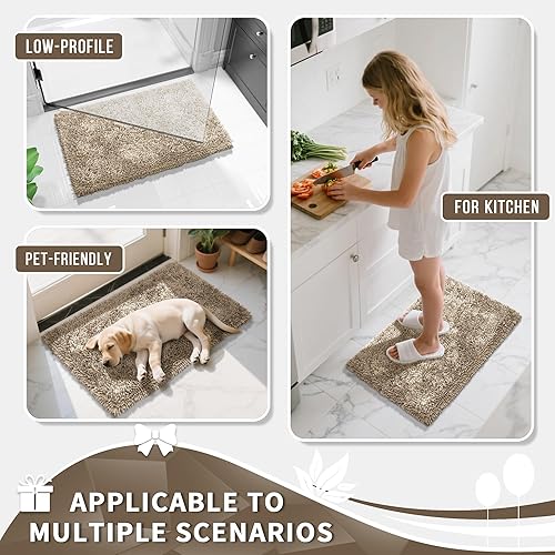Miniatura 38 de Yimobra Juego de 2 alfombras de baño, alfombra de baño suave y absorbente y alfombra de inodoro en forma de U con respaldo antideslizante, alfombras