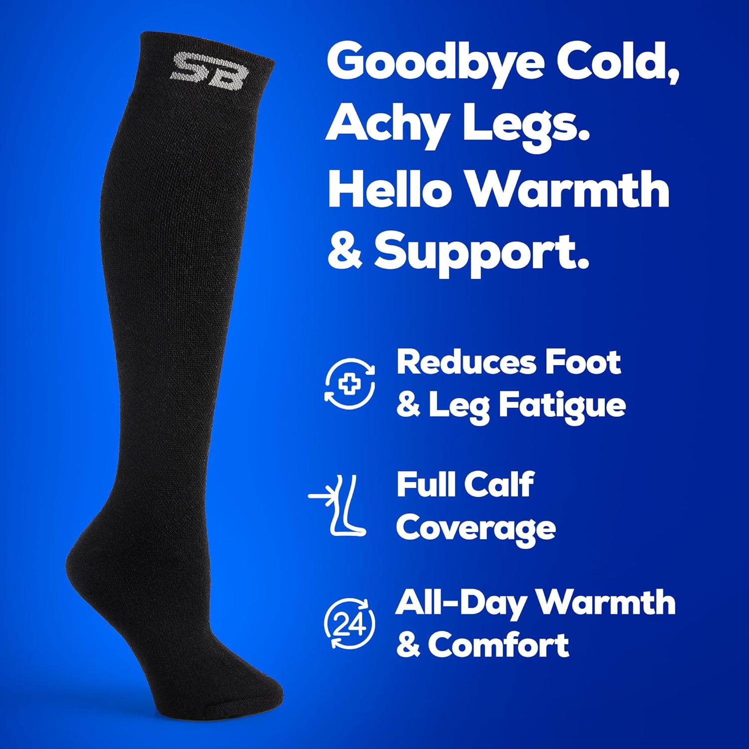 SB SOX Merino Wool Ski Socks for Men & Women (2 Pairs) - Warm Thermal Socks for All-Day Winter Wear - Image 3