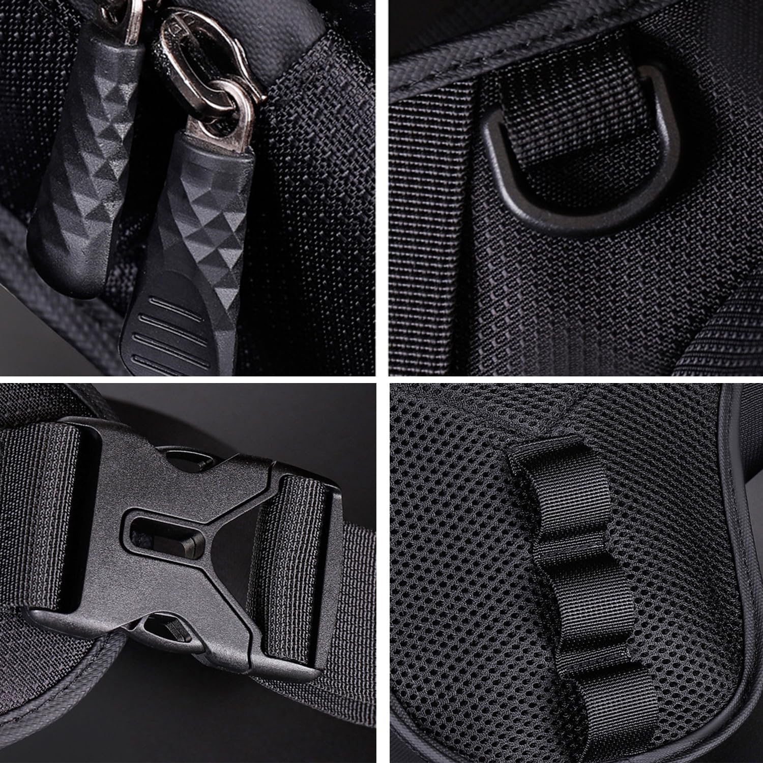 Sac banane tactique pour moto - Pour homme et femme - Pour l'extérieur, les voyages, la randonnée, le cyclisme - Sac de cuisse Oxford, #01Noir., One Size, Cyclisme, sport