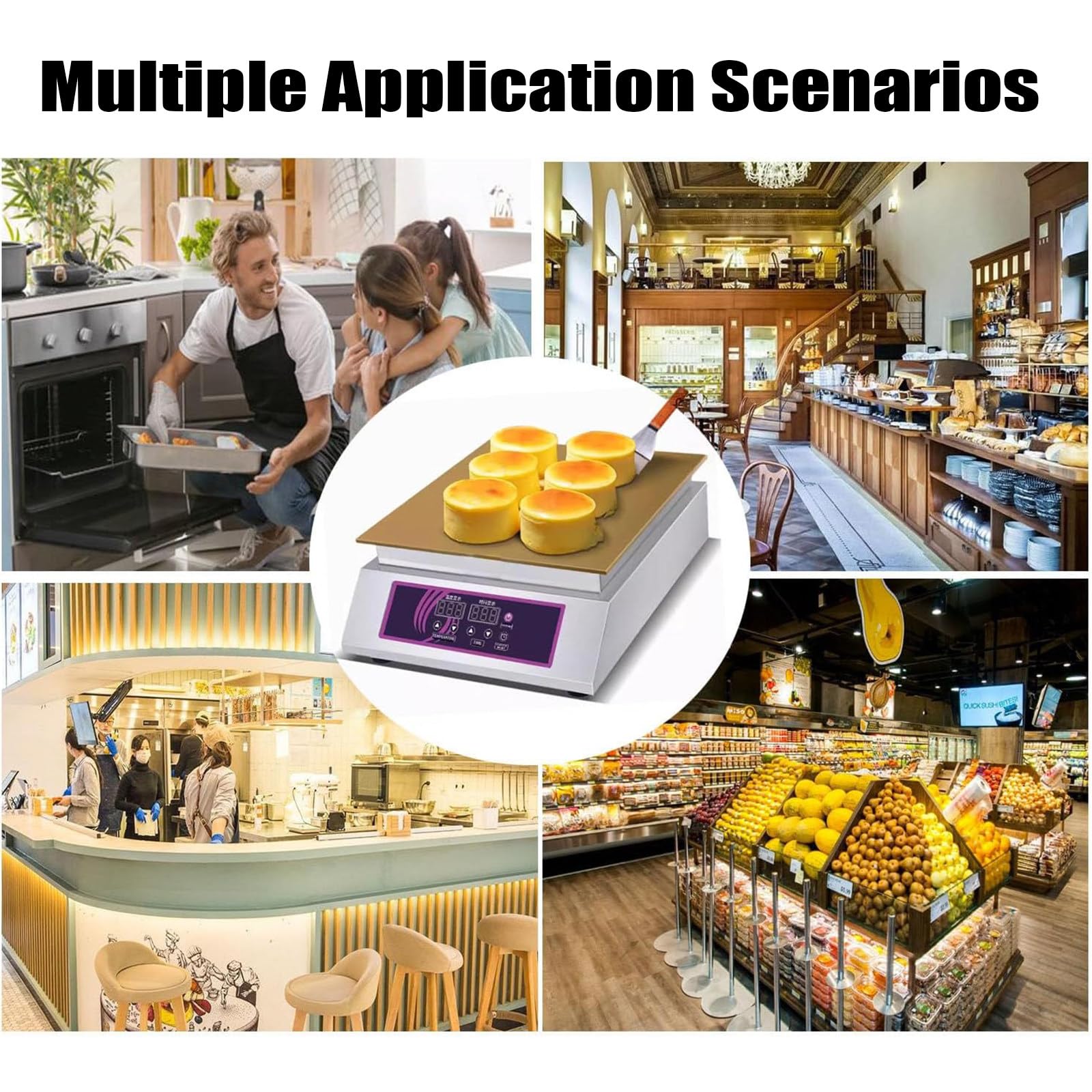 Pfannkuchen Soufflé Maker,Kommerzieller Antihaftbeschichteter Pfannkuchen Maker,0-260°C,Elektrischer Muffin Maker,Pfannkuchen Maschine Zum Zubereiten,für Küchenres,Doublehead-220V