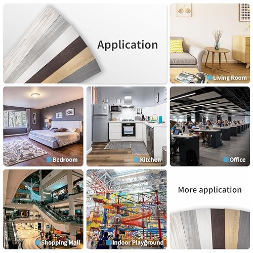 Miniatura 6 de Art3d - Azulejos de vinilo adhesivos, despega y pega, para bricolaje e instalación de suelos tipo tablones de madera