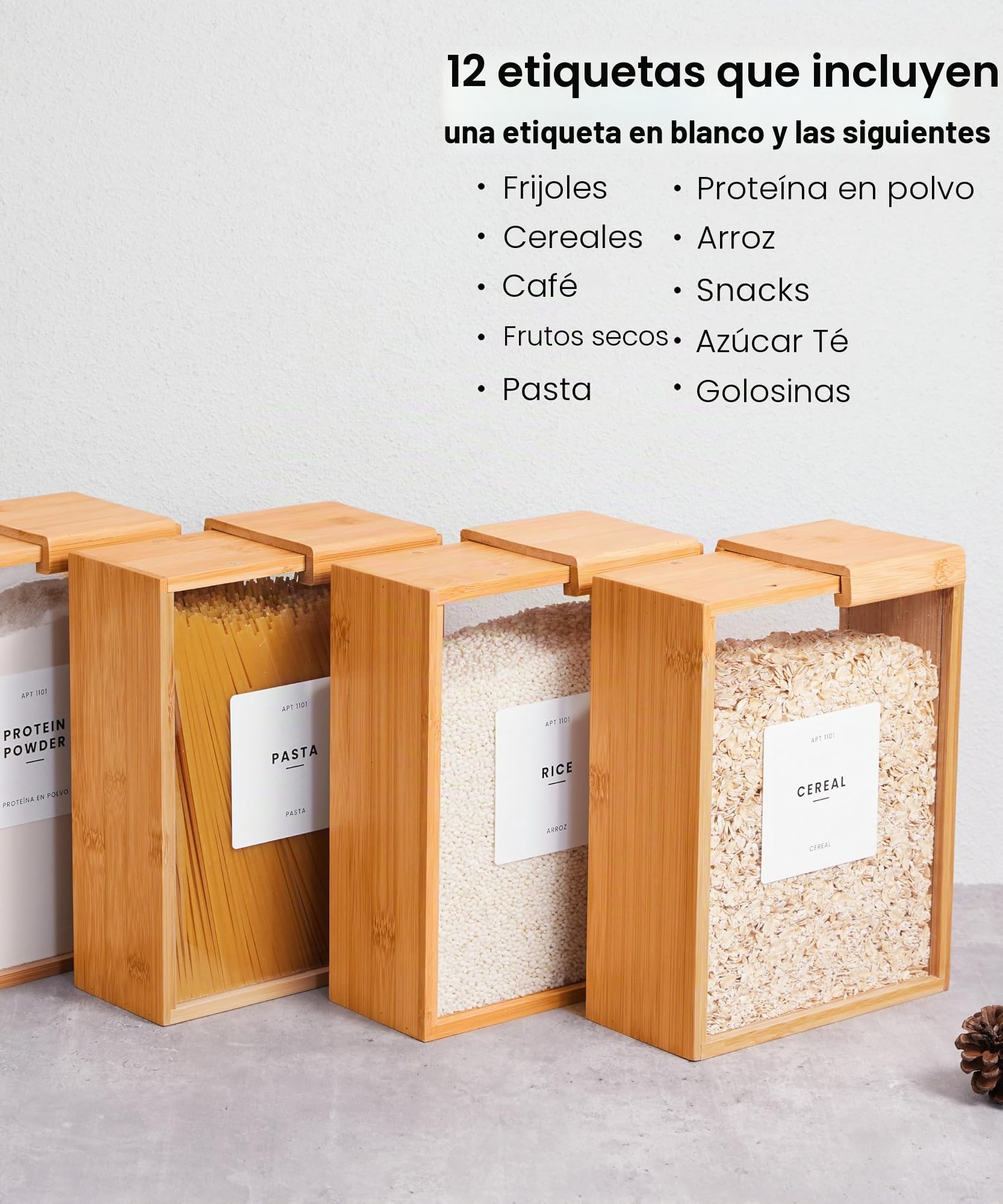 APT 1101 Dispensador de alimentos de 2 litros | Organizadores de cocina | Contenedores de cereales y despensa