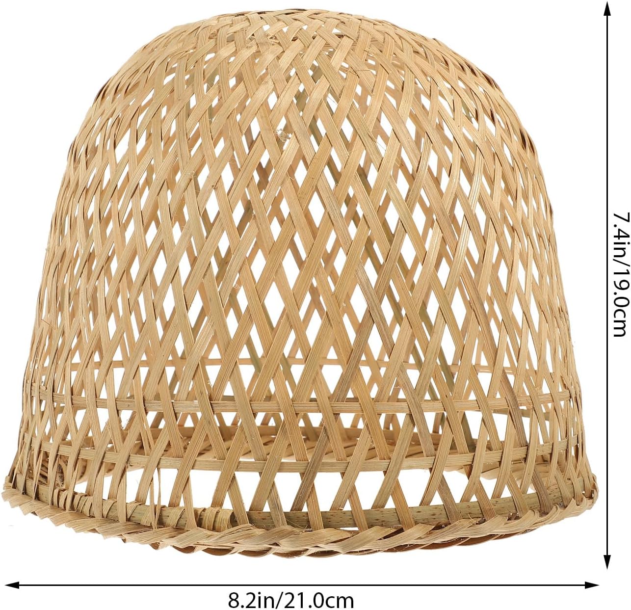 Angoily Bamboo Pendant Lamp Shade, Wicker Light Shades, Rattan Woven Pendant Light, Vintage Lampshade, Retro Hanging Lampshade for Home Living Room Bedroom Farmhouse (8.26 X 7.48 Inch)
