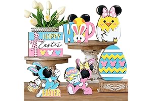 Easter Tiered Tray Decor with Mickey and Friends