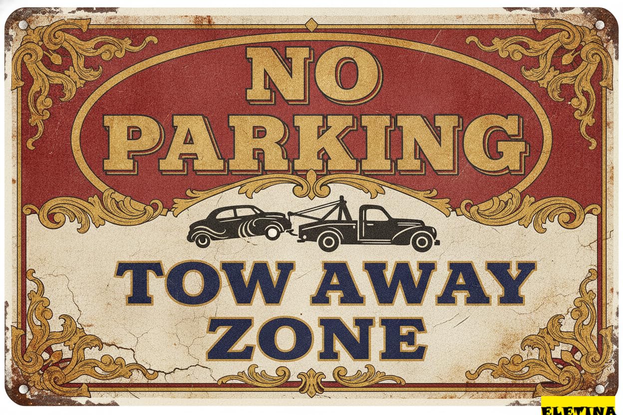 Personalized Sign for Man Cave Large No Parking - Tow Away Zone, 8x12in .040 Aluminum Reflective Rust Free Aluminum-uv Protected And Weatherproof Private Property Decorative