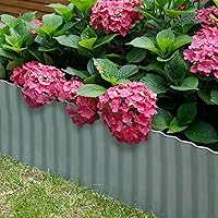 Vista 8 de Worth Bordes de Paisajismo de Acero Galvanizado Corrugado Ancho, 10" x 20 Pies Tiras Largas de Metal Flexible y Resistente para Bordes de Césped