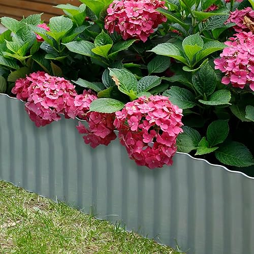 Miniatura 8 de Worth Bordes de acero galvanizado corrugado ancho, 10 pulgadas x 20 pies, tiras largas de metal flexible y resistente para bordes de jardines de