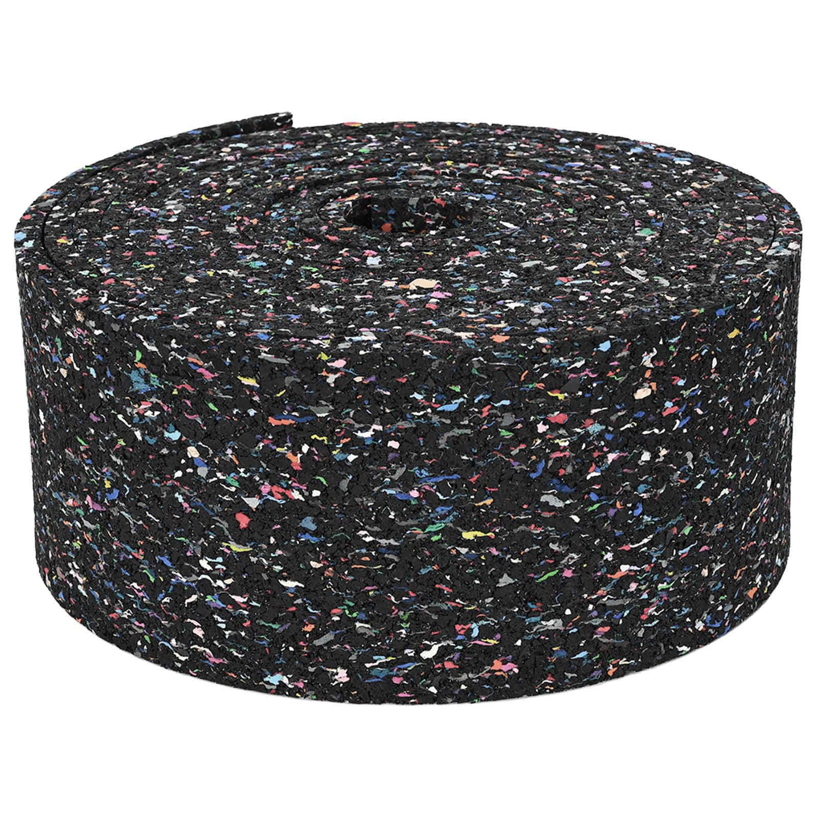 Gummigranulat-Rolle 10m x 10cm x 8mm, Elastische Bodenmatte für Büro und Wohnbereich, rutschfeste Unterlage für Heimwerkstatt und Fitness