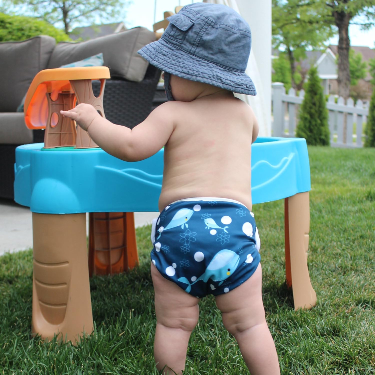 ALVABABY Swim Diapers 2pcs Reusable Adjustable & Washalbe for Boys & Girls 0-2 Years DYK13-14 : Clothing, Shoes & Jewelry