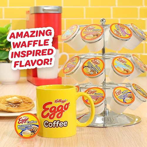 Miniatura 5 de Eggo Beverages Cápsulas de café con sabor a gofre de arándanos para cafeteras Keurig K Cup, certificado de comercio justo, 40 unidades, desayuno