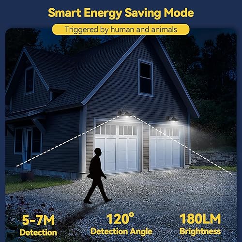 Miniatura 6 de APONUO Luces solares de pared para exteriores con 3 modos de iluminación y sensor de movimiento, IP65 impermeable, estilo rústico, vintage, cuello