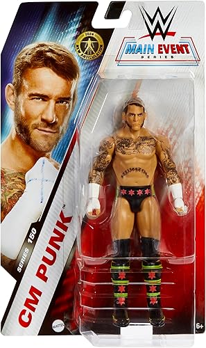 (Chase Variant - Rosa y Verde) CM Punk - WWE Main Event 150 Toy Wrestling Figura de acción