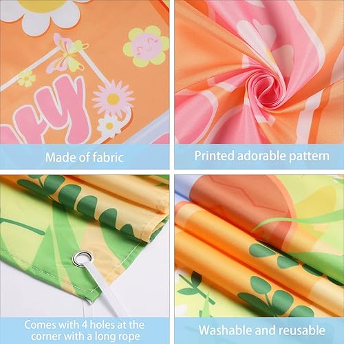 Miniatura 3 de Accesorio de fotos de autobús hippie, decoración de fiesta de cumpleaños genial, tela grande, cartel de puerta de autobús hippie, fondo divertido