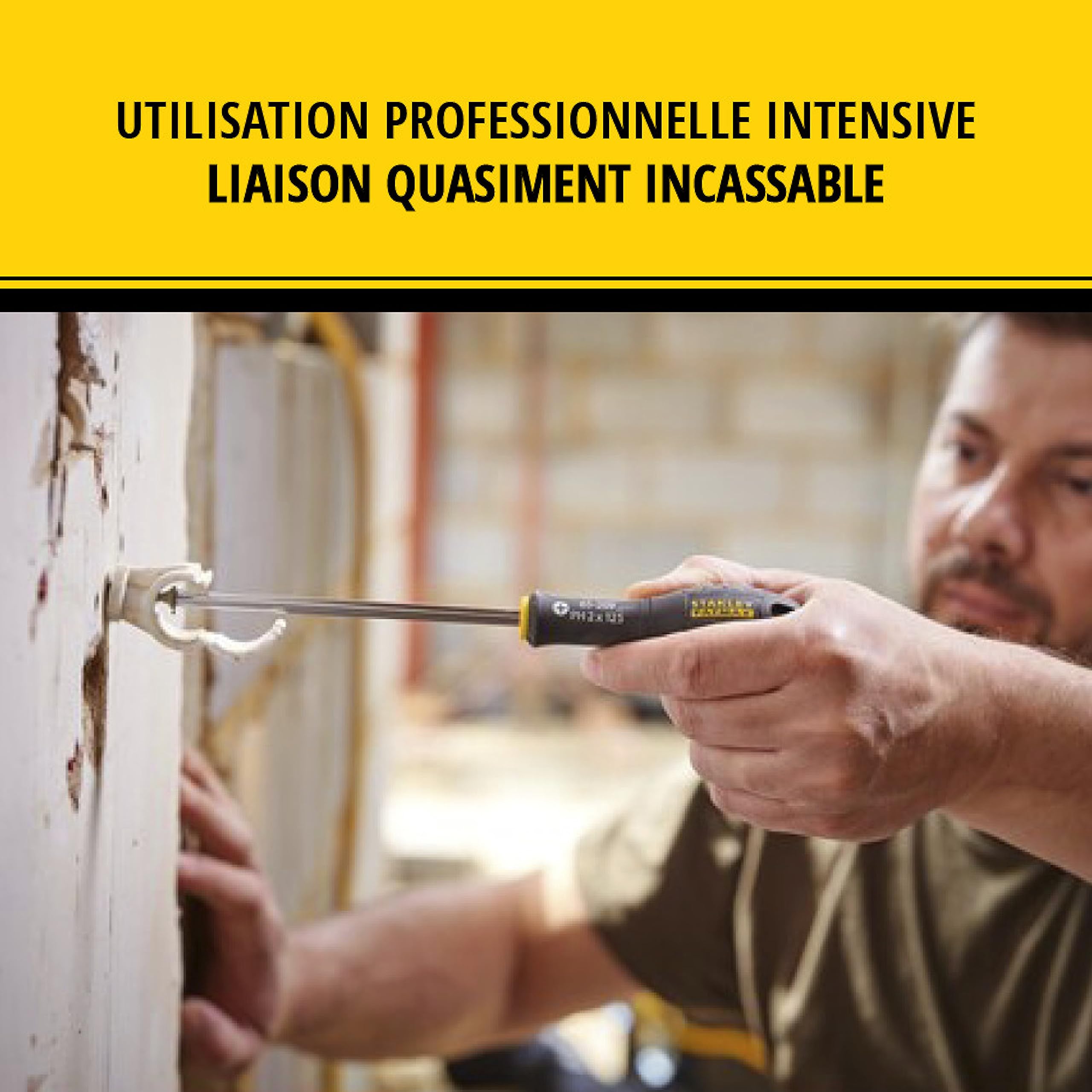 STANLEY 0-65-437 Jeux De 8 Tournevis Gamme FATMAX 2 Electricien 3 Mécanicien 3Ph- Liaison Quasi Incassable - Poignée Soft-Grip - Lame En Acier