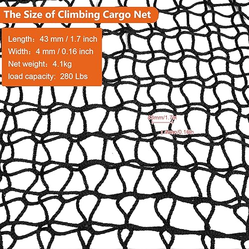 Miniatura 4 de Red de seguridad para parque infantil de 9.8 x 9.8 pies, red de escalada para niños, red de carga de escalada con 2 capas de red de escalada