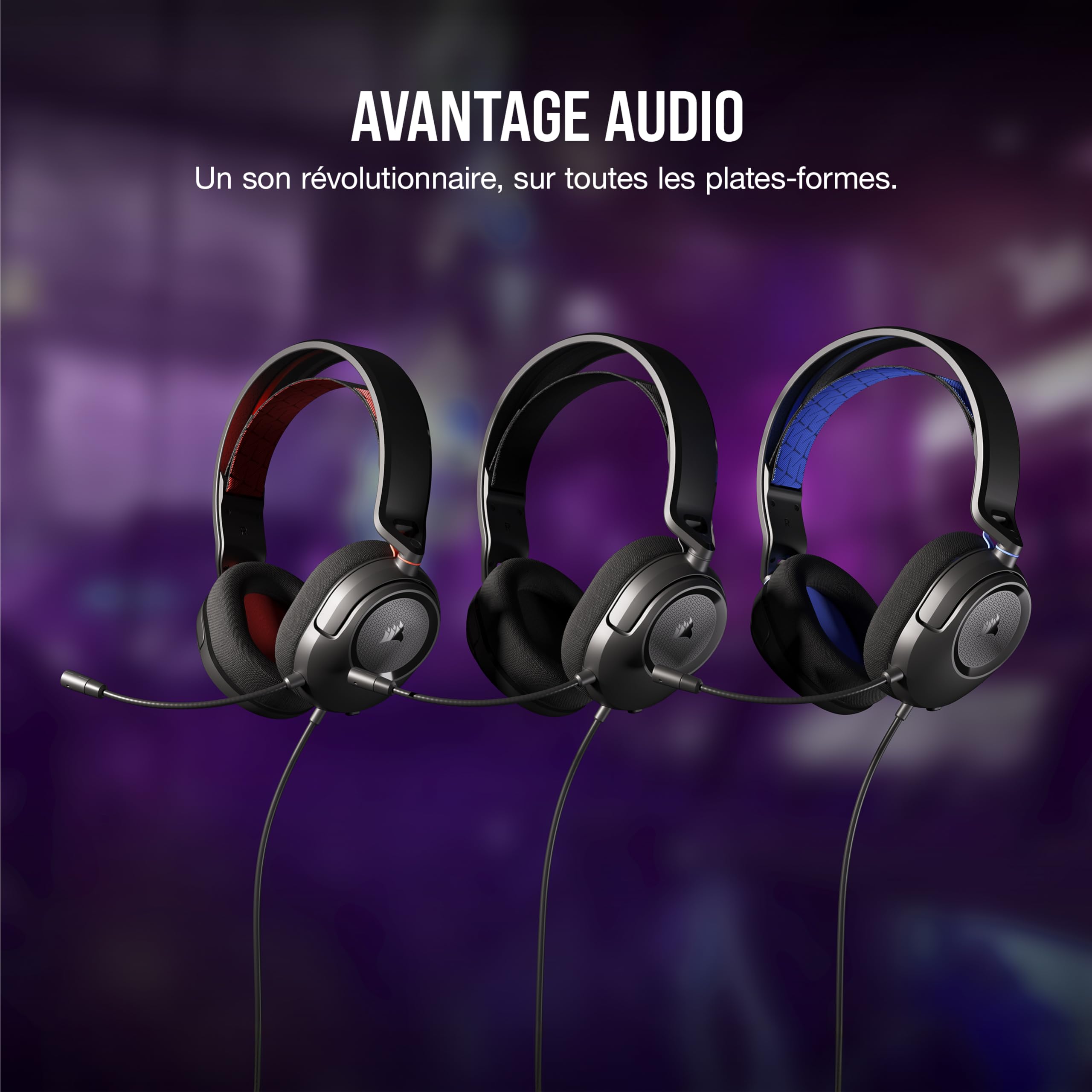 Corsair HS35 v2 Cuffie Gaming Multipiattaforma con Microfono Omnidirezionale Flessibile, Cavo 3,5 mm per PC, PS5, Xbox, Carbonio