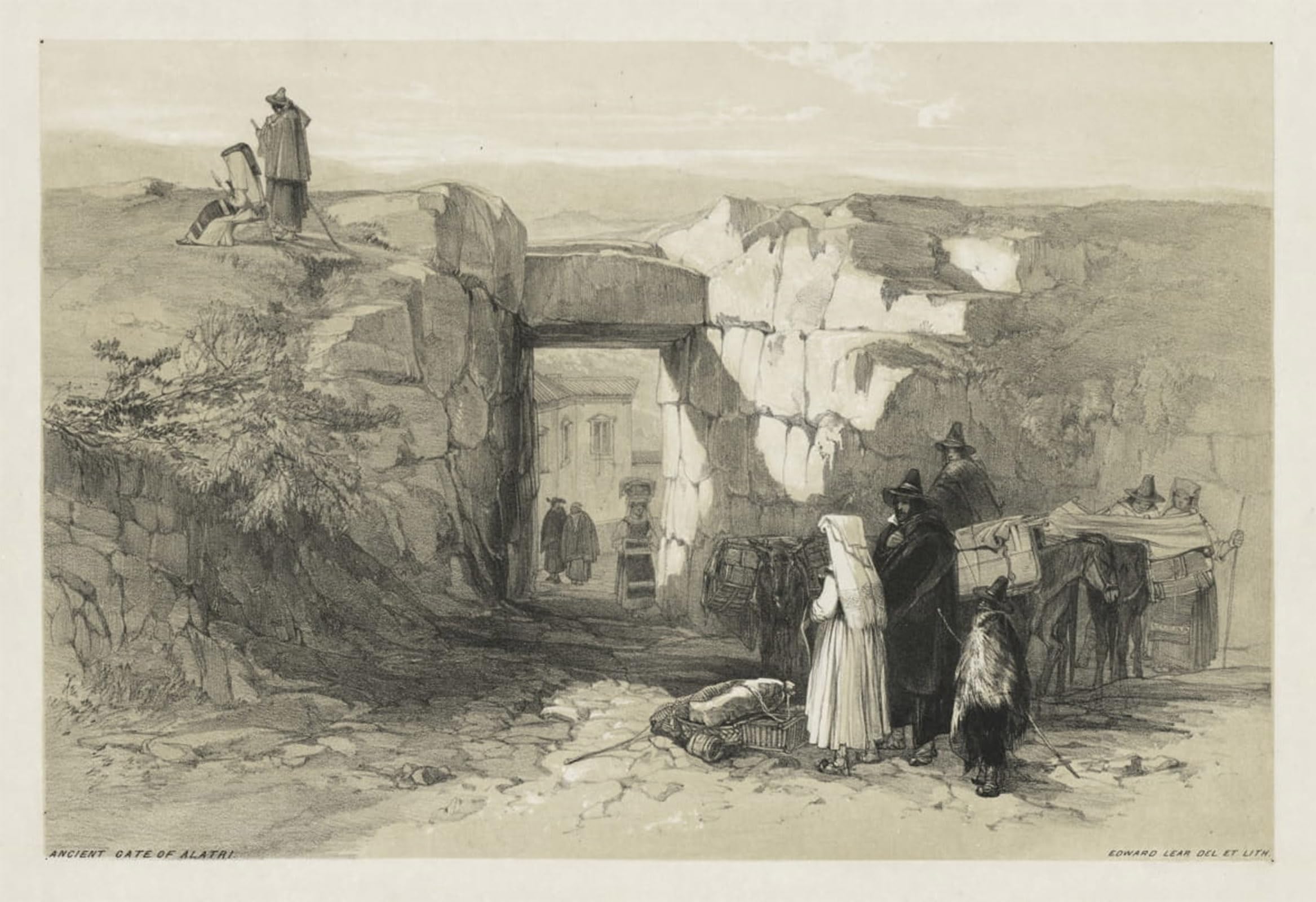 Cuadro moderno Edward Lear de Roma para un salón elegante y sofisticado de 60x90cm 5