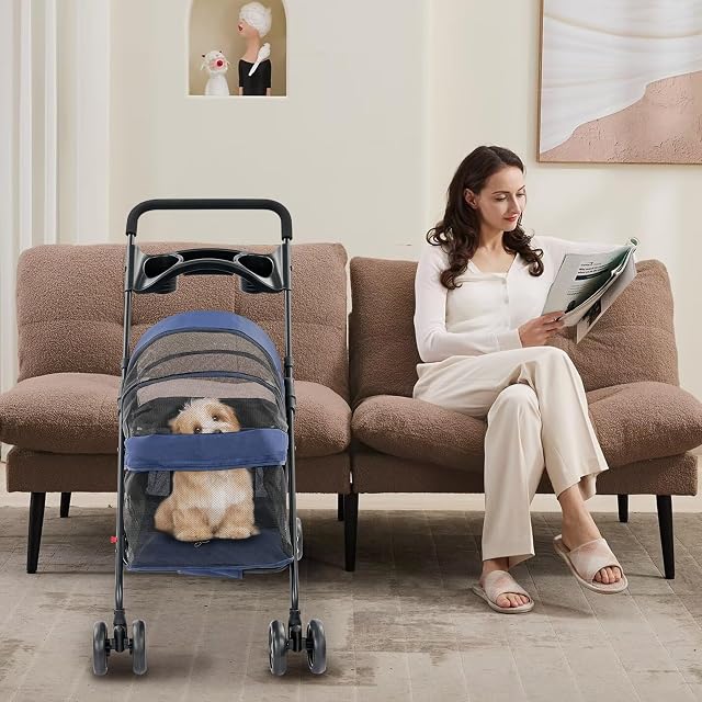 Foto 3 de 8 de KiwiHood Carrito plegable para mascotas para perros y gatos pequeños y medianos de hasta 40 libras