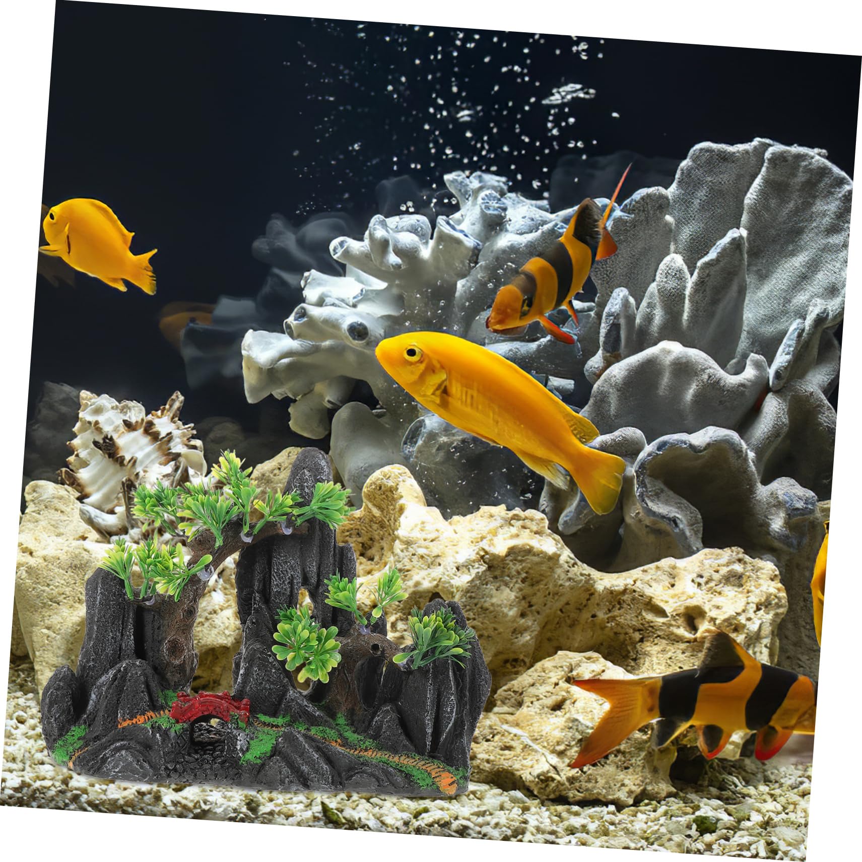 Aquarium-steingarten Mit Brücke Künstlicher Berg Zum Verstecken Von Fischen Unterwasser-Dekoration Für Garnelen